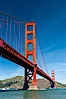 Golden Gate Bridge, viewed from Fort Point, with the Marin Headlands visible in the distance.  San Francisco. San Francisco, California, USA. Image #09053