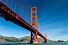 Golden Gate Bridge, viewed from Fort Point, with the Marin Headlands visible in the distance.  San Francisco. San Francisco, California, USA. Image #09055