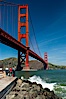 Golden Gate Bridge, viewed from Fort Point, with the Marin Headlands visible in the distance.  San Francisco. San Francisco, California, USA. Image #09057
