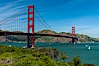 Golden Gate Bridge, viewed from San Francisco, with the Marin Headlands visible in the distance. San Francisco, California, USA. Image #09059