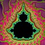 Detail within the Mandelbrot set fractal.  This detail is found by zooming in on the overall Mandelbrot set image, finding edges and buds with interesting features.  Fractals are complex geometric shapes that exhibit repeating patterns typified by <i>self-similarity</i>, or the tendency for the details of a shape to appear similar to the shape itself.  Often these shapes resemble patterns occurring naturally in the physical world, such as spiraling leaves, seemingly random coastlines, erosion and liquid waves.  Fractals are generated through surprisingly simple underlying mathematical expressions, producing subtle and surprising patterns.  The basic iterative expression for the Mandelbrot set is z = z-squared + c, operating in the complex (real, imaginary) number set. Image #10375