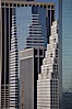 Lower Manhattan skyline viewed from the Brooklyn Bridge. Manhattan, New York City, New York, USA. Image #11090