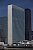 The United Nations Building rises above the New York skyline as viewed from the East River. Manhattan, New York City, New York, USA. Image #11131