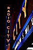 Radio City Music Hall, neon lights, night. Radio City Music Hall, New York City, New York, USA. Image #11176