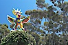 Sun God is a strange artwork, the first in the Stuart Collection at University of California San Diego (UCSD).  Commissioned in 1983 and produced by Niki de Sainte Phalle, Sun God has become a landmark on the UCSD campus. University of California, San Diego, La Jolla, California, USA. Image #12835