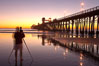 Oceanside Pier at dusk, sunset, night.  Oceanside. California, USA. Image #14630