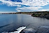La Jolla Shores and the La Jolla Ecological Reserve and Underwater Park, looking north from the La Jolla sea caves.  Scripps Institution of Oceanography and its pier can be seen in the distance. La Jolla Ecological Reserve, La Jolla, California, USA. Image #14751