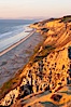 Sandstone cliffs at Torrey Pines State Park, viewed from high above the Pacific Ocean near the Indian Trail. Torrey Pines State Reserve, San Diego, California, USA. Image #14770