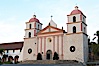The Santa Barbara Mission.  Established in 1786, Mission Santa Barbara was the tenth of the California missions to be founded by the Spanish Franciscans.  Santa Barbara. Santa Barbara Mission, Santa Barbara, California, USA. Image #14886