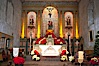 Inside of the parish of the Santa Barbara Mission.  Established in 1786, Mission Santa Barbara was the tenth of the California missions to be founded by the Spanish Franciscans.  Santa Barbara. Santa Barbara Mission, Santa Barbara, California, USA. Image #14891