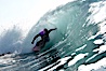 Bodyboarder drops knee, the Wedge. The Wedge, Newport Beach, California, USA. Image #16995