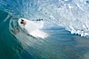 Bodysurfer Bob Davis, barreled, Ponto, South Carlsbad. Ponto, Carlsbad, California, USA. Image #17686