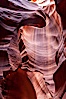 Antelope Canyon, a deep narrow slot canyon formed by water and wind erosion. Navajo Tribal Lands, Page, Arizona, USA. Image #17991