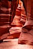 Antelope Canyon, a deep narrow slot canyon formed by water and wind erosion. Navajo Tribal Lands, Page, Arizona, USA. Image #17999