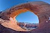 Wilson Arch rises high above route 191 in eastern Utah, with a span of 91 feet and a height of 46 feet. Wilson Arch, Utah, USA. Image #18035