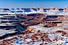 Soda Springs Basin in Canyonlands National Park, snow covered mesas and canyons, with the Green River far below, not far from its confluence with the Colorado River.  Island in the Sky. Canyonlands National Park, Utah, USA. Image #18093