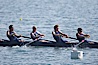 Cal (UC Berkeley) men's collegiate novice crew on their way to winning the Derek Guelker Memorial Cup, 2007 San Diego Crew Classic. Mission Bay, San Diego, California, USA. Image #18645