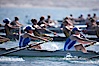 Start of the women's JV final, UCLA boat in foreground, 2007 San Diego Crew Classic. Mission Bay, San Diego, California, USA. Image #18649