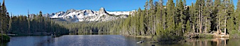 Panorama of Lake Mamie in the Mammoth Lakes basin, early morning. Mammoth Lakes, California, USA. Image #19125