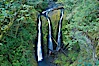 Triple Falls, a trio of falls dropping 130 feet in the upper part of Oneonta Gorge. Triple Falls, Columbia River Gorge National Scenic Area, Oregon, USA. Image #19328