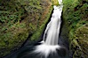 Bridal Veil Falls, a 140 foot fall in the Columbia River Gorge, is not to be confused with the more famous Bridalveil Falls in Yosemite National Park. Bridal Veil Falls, Columbia River Gorge National Scenic Area, Oregon, USA. Image #19333