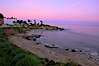 La Jolla Cove meets the dawn with pink skies and a flat ocean. La Jolla, California, USA. Image #20251