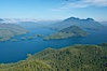 Flores Island (foreground) and Clayoquot Sound, aerial photo, near Tofino on the west coast of Vancouver Island. Tofino, British Columbia, Canada. Image #21070