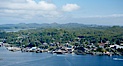 Tofino, a small beautiful town on the edge of Clayoquot Sound and the Pacific Ocean on the west coast of Vancouver Island, aerial photo. Tofino, British Columbia, Canada. Image #21073