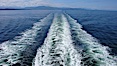 Ferry wake, enroute from Horseshoe Bay to Nanaimo, Vancouver Island, crossing the Strait of Georgia. British Columbia, Canada. Image #21194
