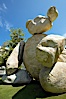 Bear, another of the odd outdoor "art" pieces of the UCSD Stuart Collection.  Created by Tim Hawkinson in 2001 of eight large stones, it sits in the courtyard of the UCSD Jacobs School of Engineering. University of California, San Diego, La Jolla, California, USA. Image #21247