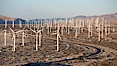 Wind turbines, in the San Gorgonio Pass, near Interstate 10 provide electricity to Palm Springs and the Coachella Valley. San Gorgonio Pass, Palm Springs, California, USA. Image #22238