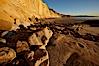 Boulders and sandstone cliffs, Torrey Pines State Beach. Torrey Pines State Reserve, San Diego, California, USA. Image #22436