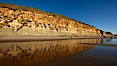 Torrey Pines State Beach, sandstone cliffs rise above the beach at Torrey Pines State Reserve. Torrey Pines State Reserve, San Diego, California, USA. Image #22443
