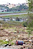 Pollution accumulates in the Tijuana River Valley following winter storms which flush the trash from Tijuana in Mexico across the border into the United States. Imperial Beach, San Diego, California, USA. Image #22547