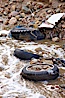 Pollution accumulates in the Tijuana River Valley following winter storms which flush the trash from Tijuana in Mexico across the border into the United States. Imperial Beach, San Diego, California, USA. Image #22550