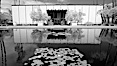 Tinken Museum of Art, reflected in lily pond, infrared. Balboa Park, San Diego, California, USA. Image #23100