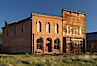 Main Street buildings, Dechambeau Hotel (left) and I.O.O.F. Hall (right). Bodie State Historical Park, California, USA. Image #23104