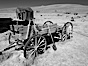 Wagon near Miner's Union Hall, infrared. Bodie State Historical Park, California, USA. Image #23113