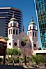 St. Mary's Basilica, in downtown Phoenix adjacent to the Phoenix Convention Center.  The Church of the Immaculate Conception of the Blessed Virgin Mary, founded in 1881, built in 1914, elevated to a minor basilica by Pope John Paul II in 1987. Phoenix, Arizona, USA. Image #23176