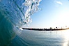 Cardiff morning surf, breaking wave. Cardiff by the Sea, California, USA. Image #23294