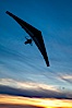 Hang Glider soaring at Torrey Pines Gliderport, sunset, flying over the Pacific Ocean. La Jolla, California, USA. Image #24290