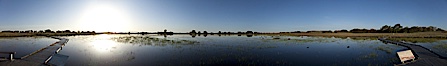 Panorama of a large vernal pool, full of water following spring rains, Santa Rosa Plateau. Santa Rosa Plateau Ecological Reserve, Murrieta, California, USA. Image #24381