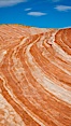 Striated sandstone formations, layers showing eons of geologic history. Valley of Fire State Park, Nevada, USA. Image #26479