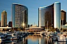 San Diego Marriott Hotel and Marina, viewed from the San Diego Embarcadero Marine Park. San Diego, California, USA. Image #26562