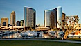 San Diego Marriott Hotel and Marina, viewed from the San Diego Embarcadero Marine Park. San Diego, California, USA. Image #26563