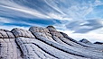 Brain rocks and clouds, sunset, White Pocket. White Pocket, Vermillion Cliffs National Monument, Arizona, USA. Image #26619