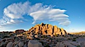 Sunset and boulders, Joshua Tree National Park.  Sunset lights the giant boulders and rock formations near Jumbo Rocks in Joshua Tree N.P. Joshua Tree National Park, California, USA. Image #26719