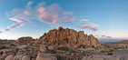 Sunset and boulders, Joshua Tree National Park.  Sunset lights the giant boulders and rock formations near Jumbo Rocks in Joshua Tree N.P. California, USA