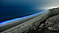 Lingulodinium polyedrum red tide dinoflagellate plankton, glows blue when it is agitated in wave and is visible at night. La Jolla, California, USA. Image #27062