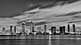 San Diego bay and skyline at sunrise, viewed from Coronado Island. San Diego, California, USA. Image #27172